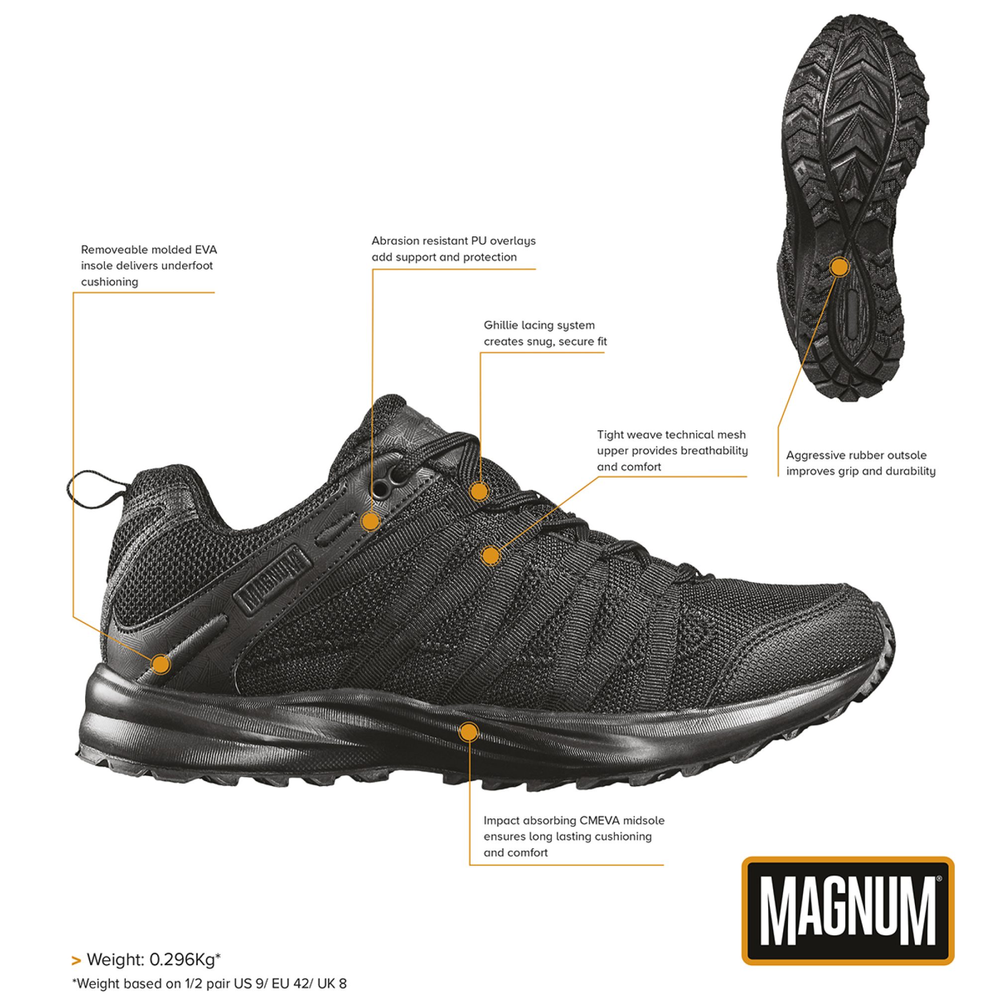 Halbschuhe,  „MAGNUM“, Storm Trail Lite,  schwarz