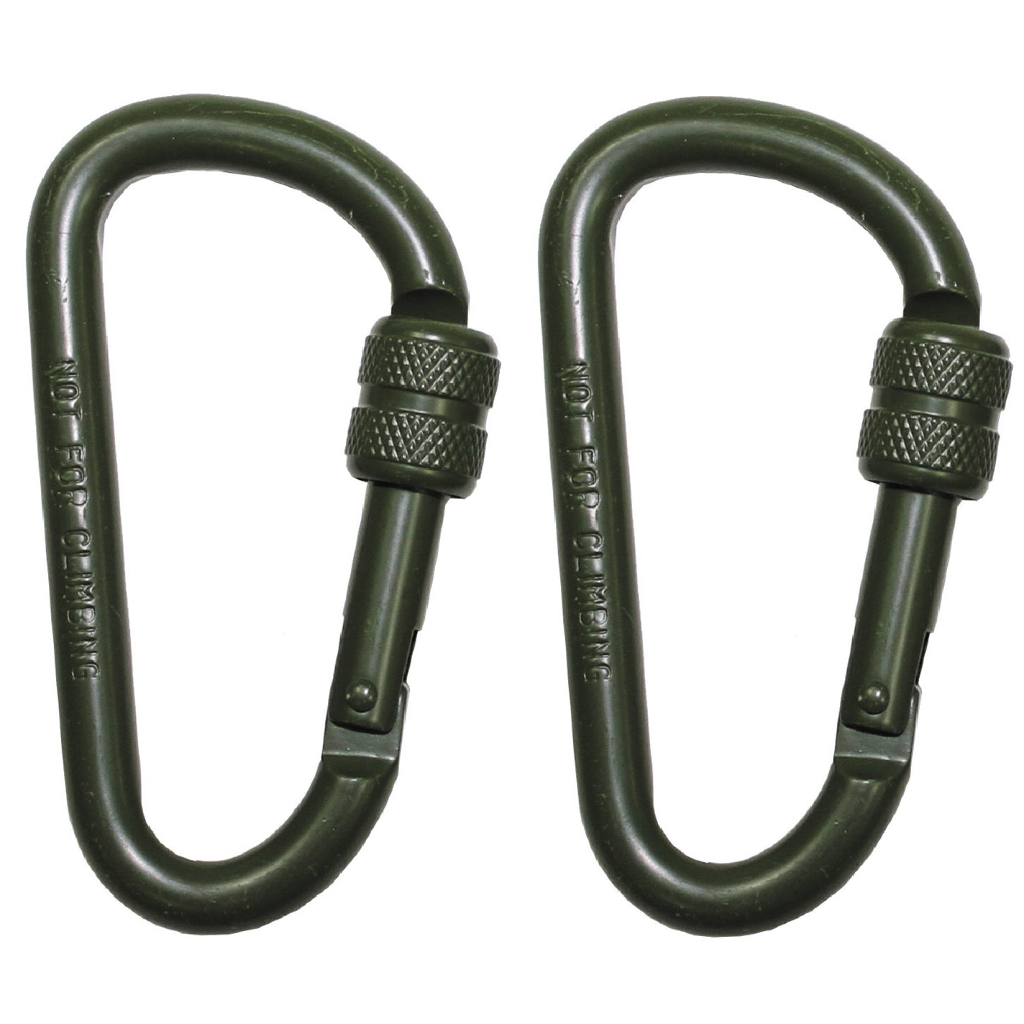 Karabiner,  Schraubverschluss, D 8 mm x 8 cm,  2er Pack,  oliv