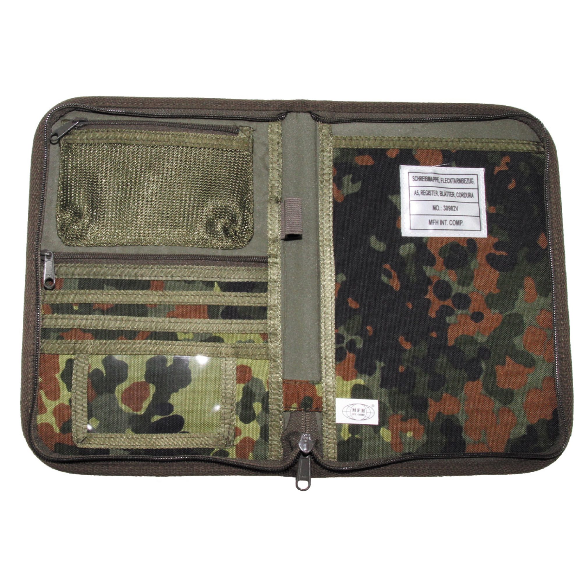 Schreibmappe,  flecktarn,  A5, Cordura