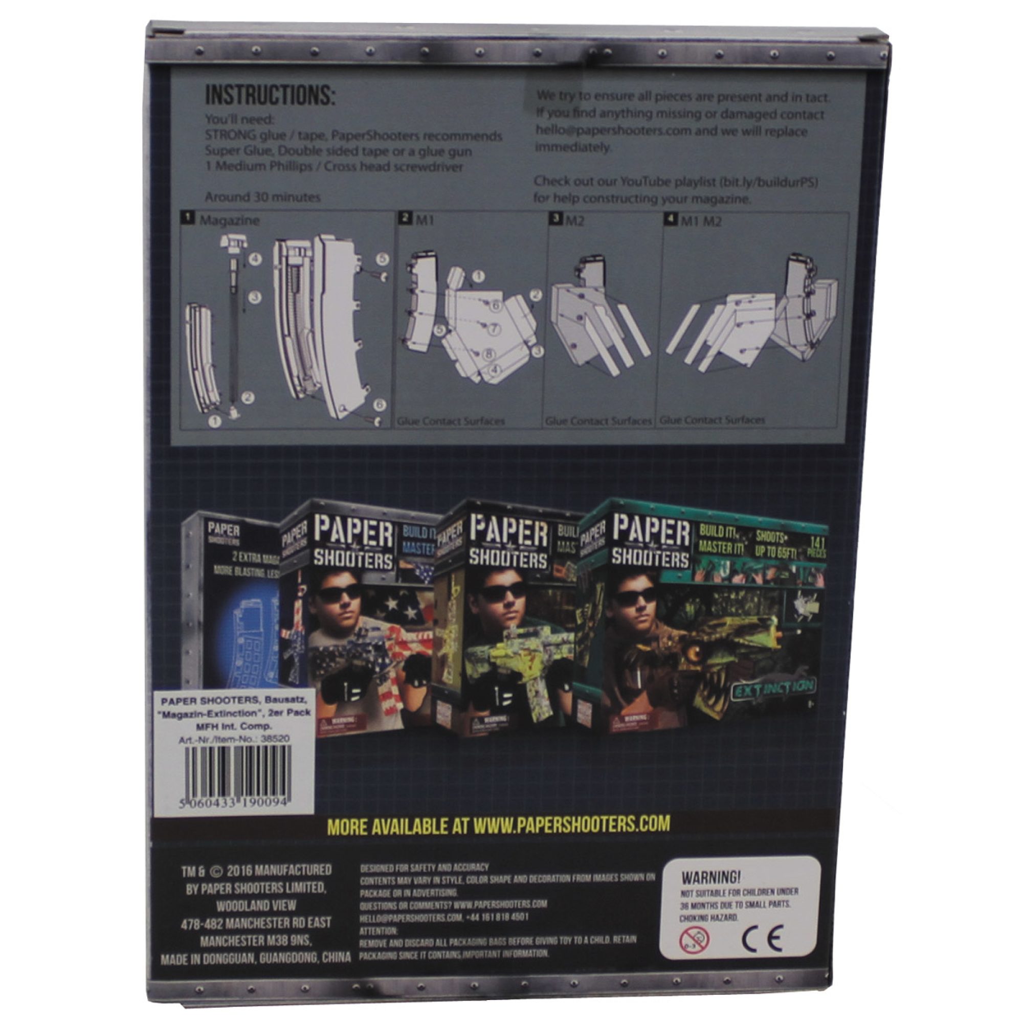 PAPER SHOOTERS,  Bausatz, Magazin „Extinction“,  2er Pack