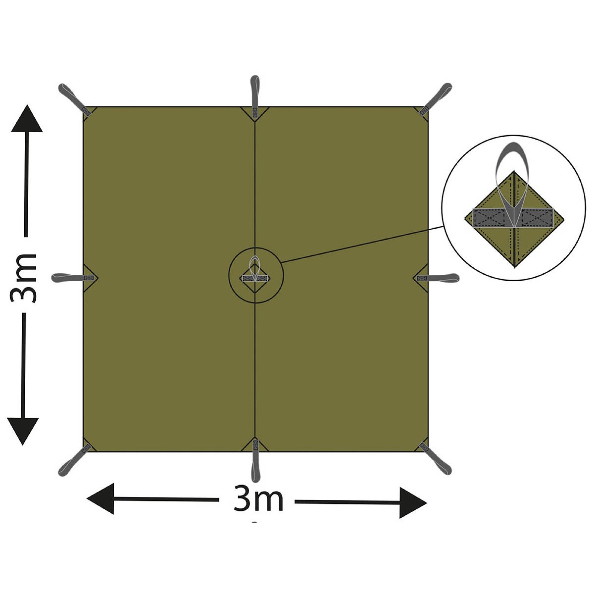 Mehrzweckplane,  „Tarp Extrem“, woodland,  ca. 300 x 300 cm