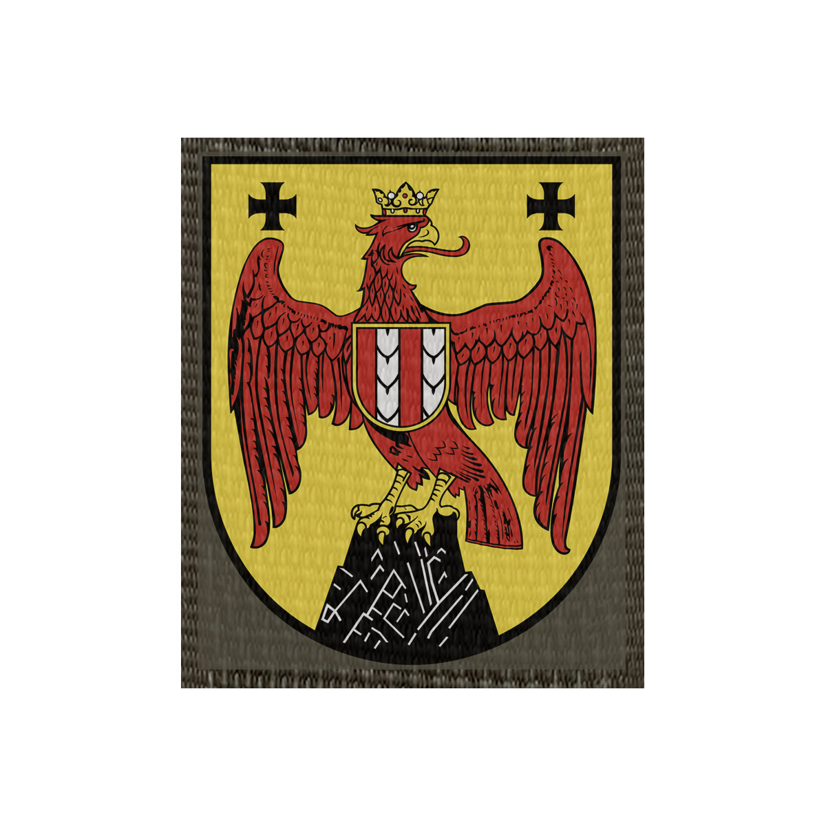 Wappen Burgenland 50x61mm Oliv, Klett Patch