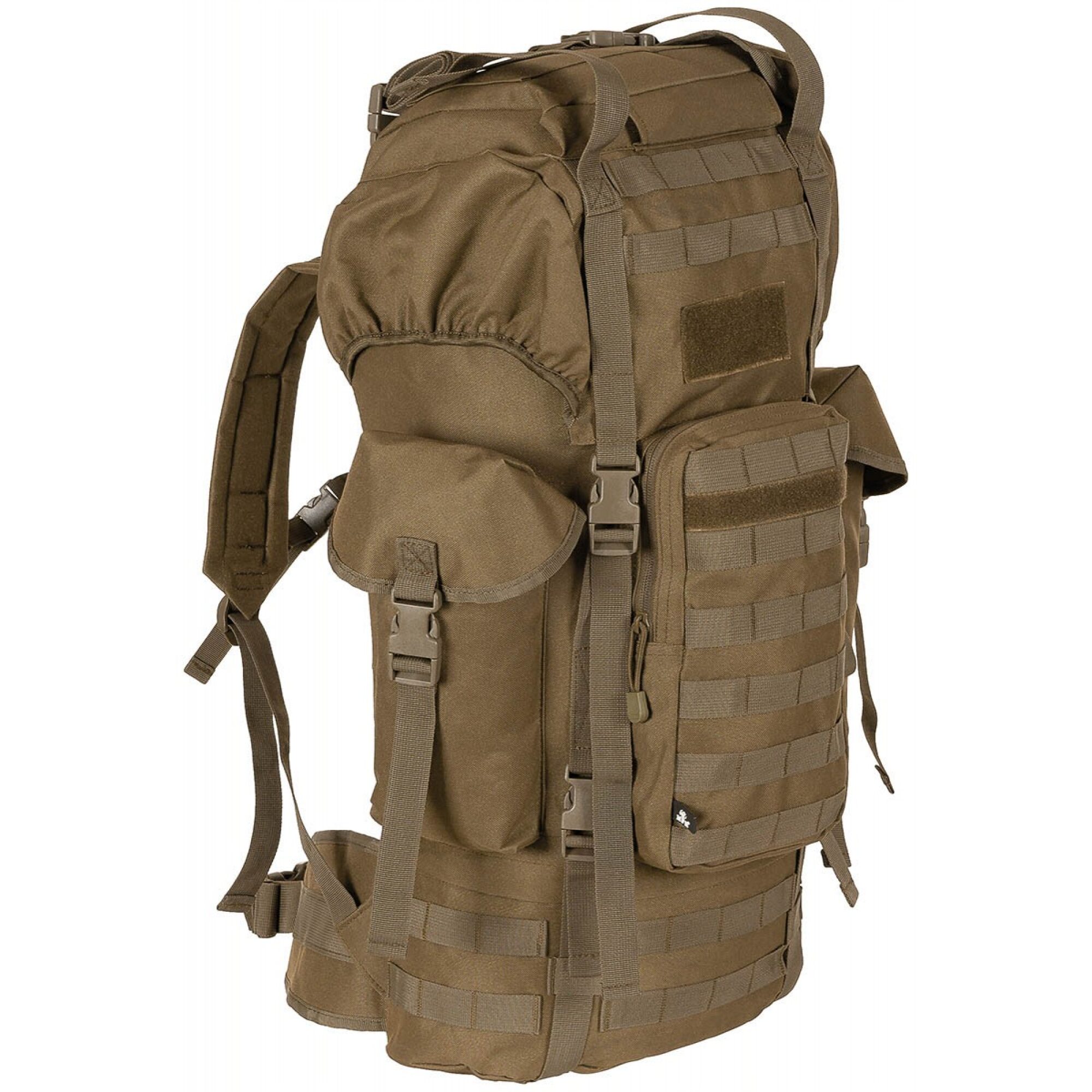 BW Kampfrucksack,  „MOLLE“, 65 l,  Alu-Aussteifung,  coyote