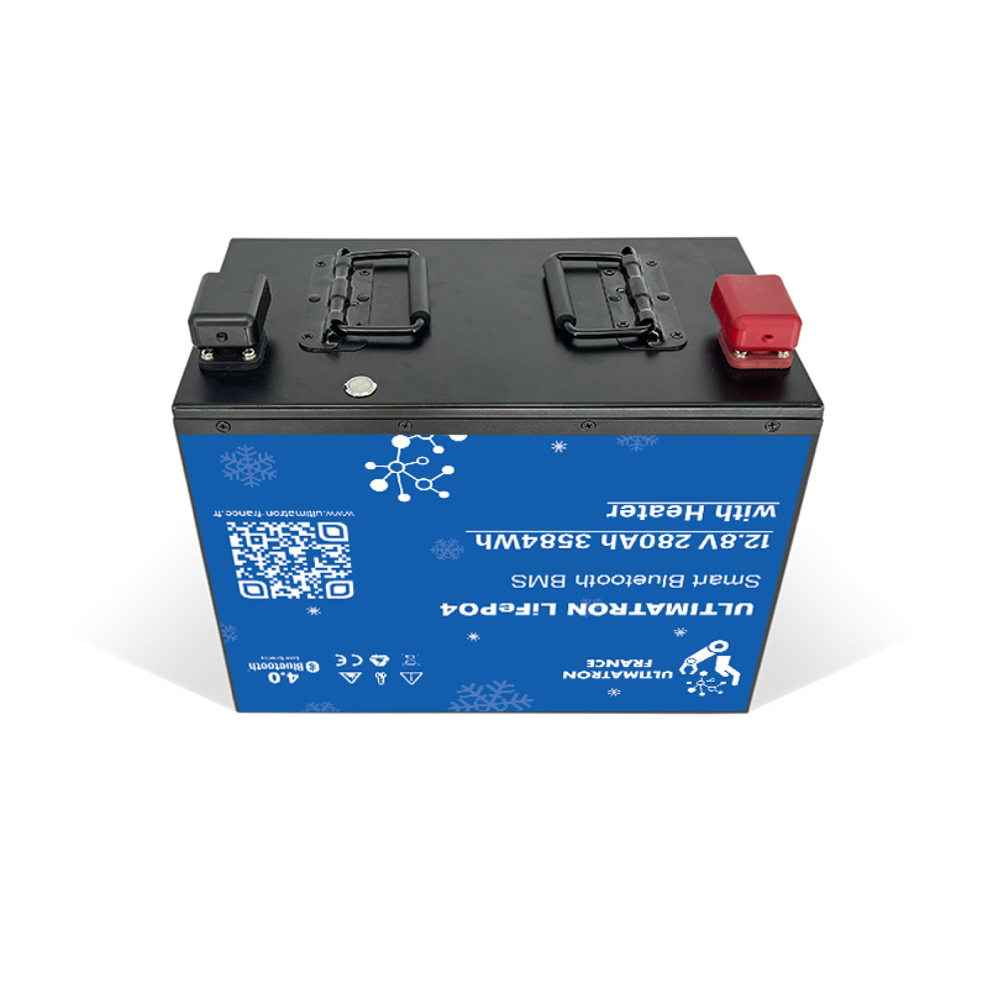 Ultimatron LiFePO4 Untersitz-12.8V-Heizung 280Ah Lithiumbatterie Smart BMS mit Bluetooth Wohnmobil Untersitzbatterie mit Heizung