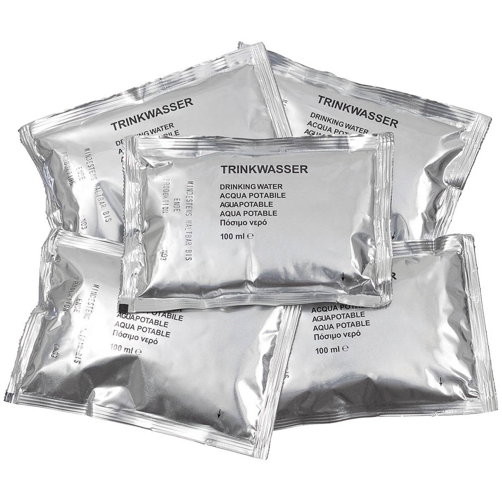 BW Trinkwasser, Pack mit 5 x 100 ml Beutel