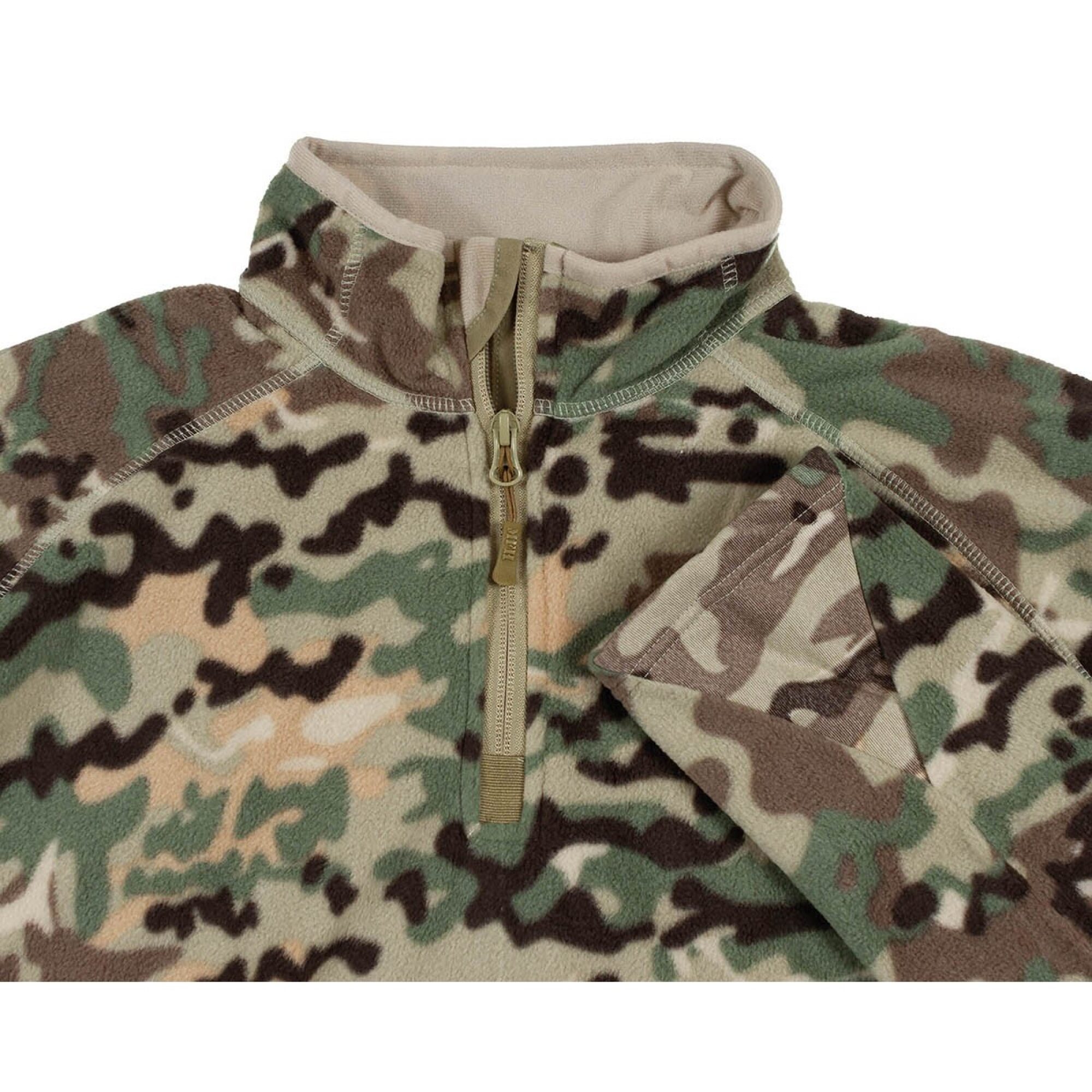 Shirt,  „Troyer“,  Microfleece, langarm,  op.-camo,  200 g/m²