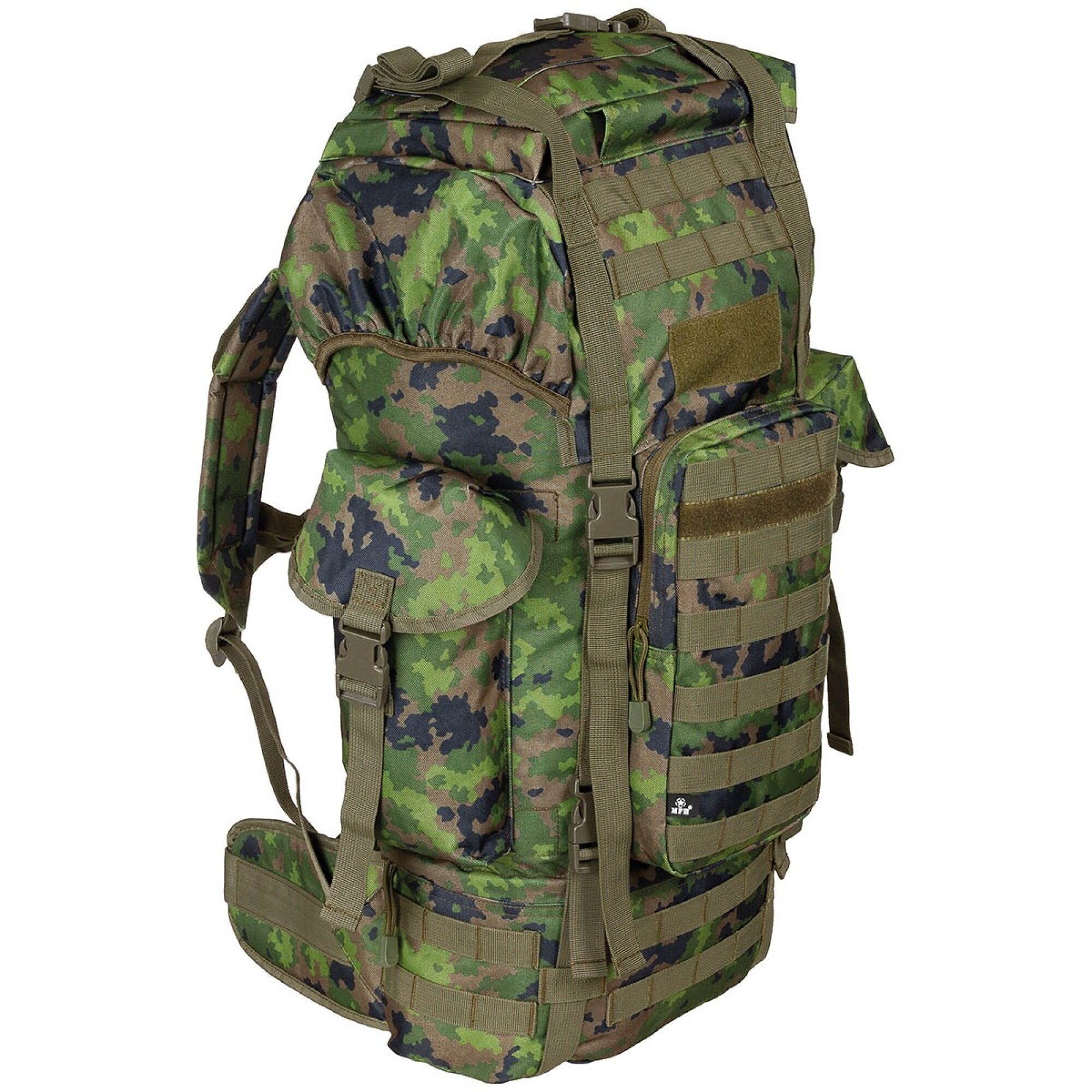 BW Kampfrucksack,  „MOLLE“, 65 l,  Alu-Ausst.,  M05 tarn