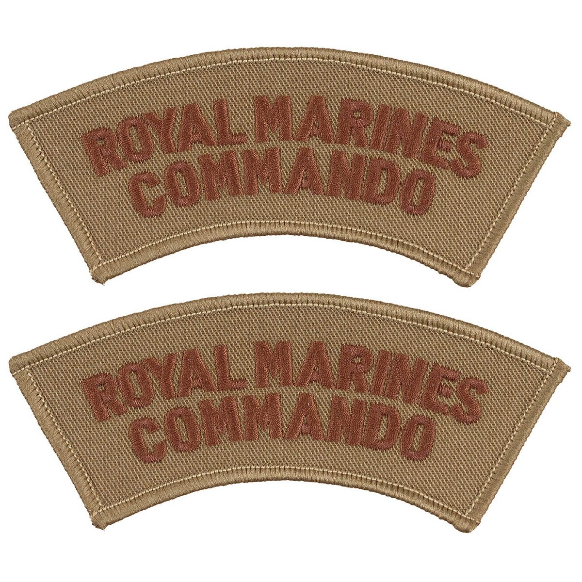 Brit. Stickabzeichen,  khaki, „ROYAL MARINES COMMANDO“