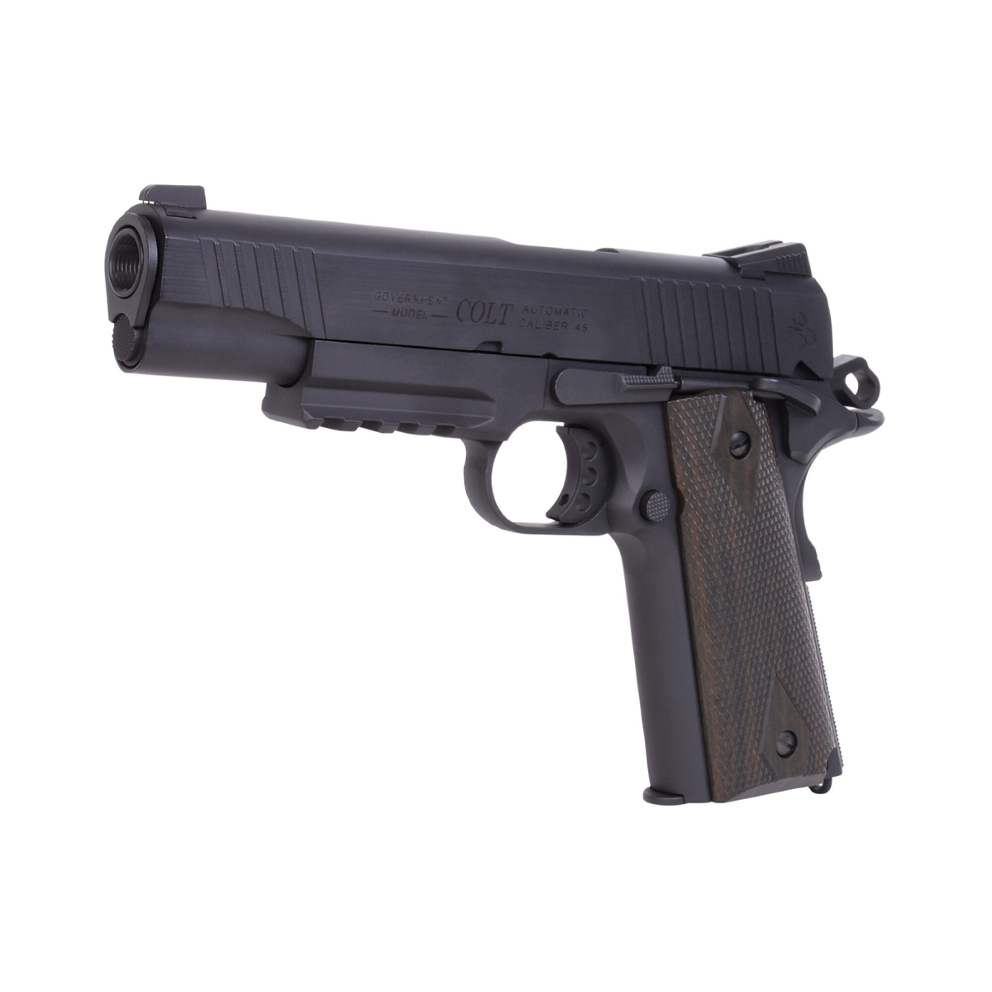 Colt 1911 Railgun Schwarz 6mm – Airsoft Co2 BlowBack