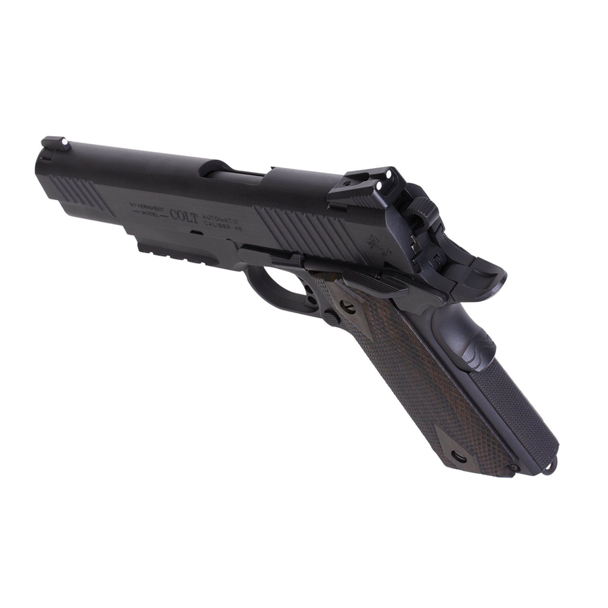 Colt 1911 Railgun Schwarz 6mm – Airsoft Co2 BlowBack