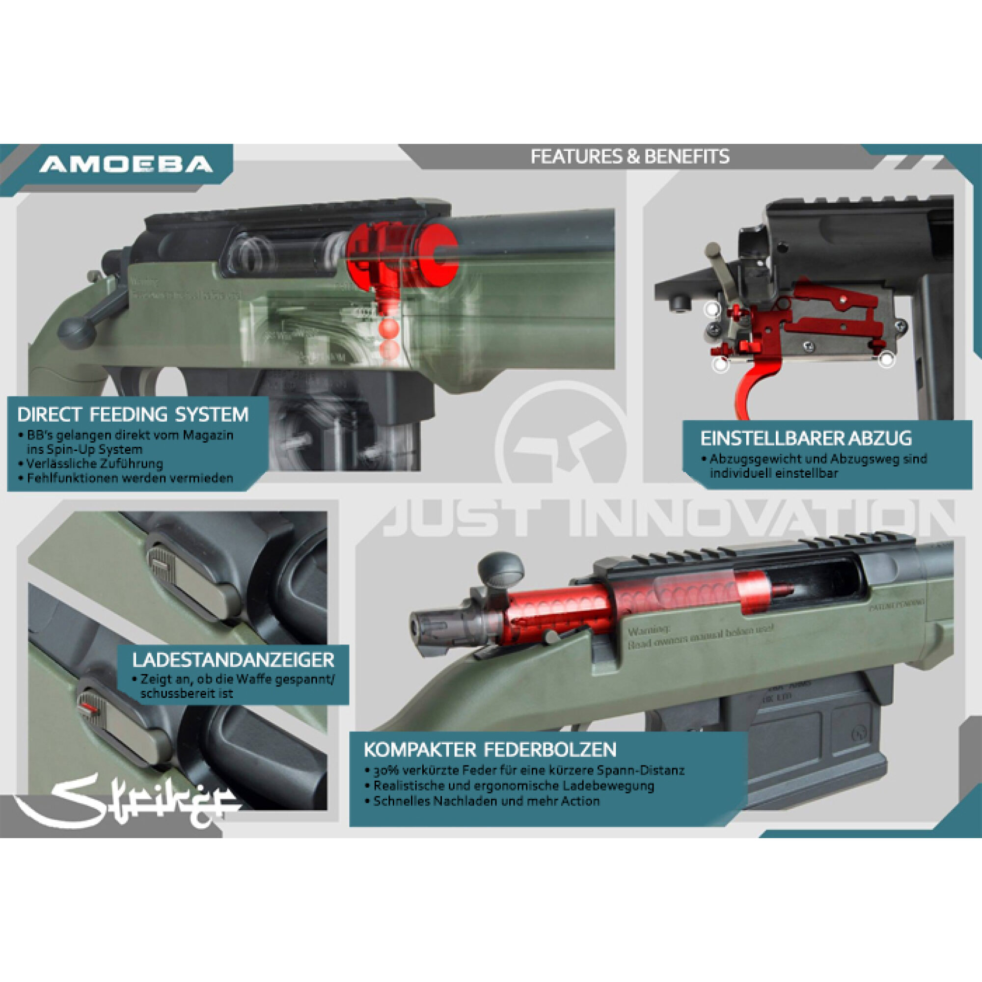 Striker S1 Sniper OD Green 6mm Ares Amoeba  – Airsoft Federdruck